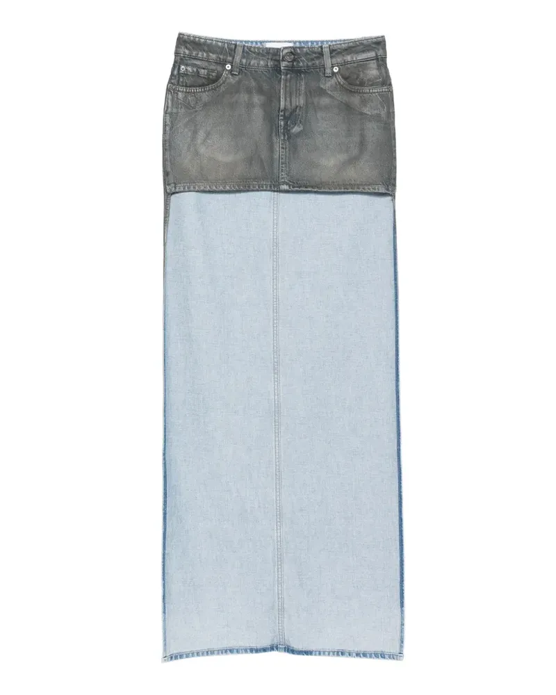 7 for all mankind coated paneled denim skirt - Blau Blau