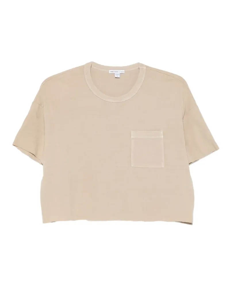 James Perse pocket cropped T-shirt - Nude Nude