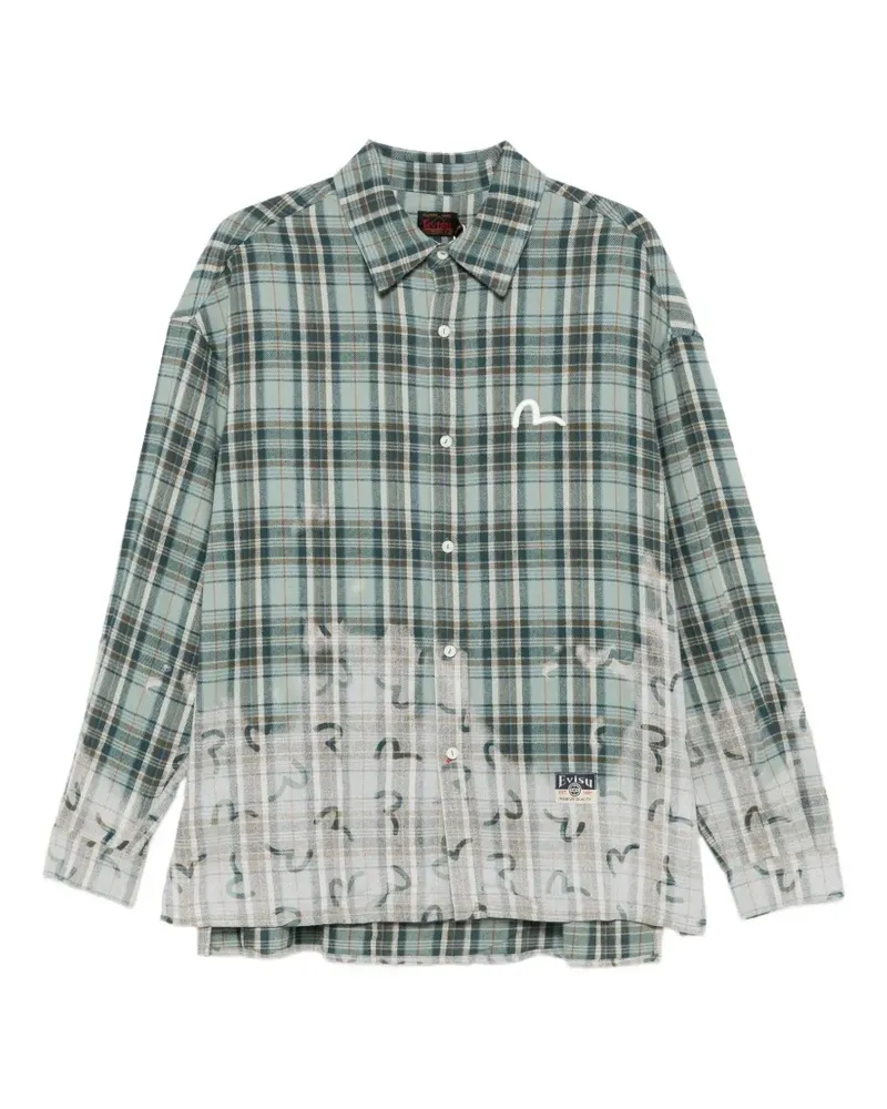 Evisu Hemd mit Möwen-Print - Grün Grün