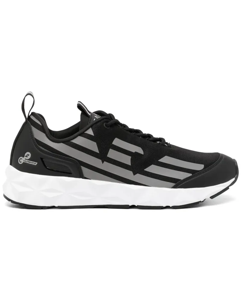 EA7 Sneakers mit Logo-Print - Schwarz Schwarz