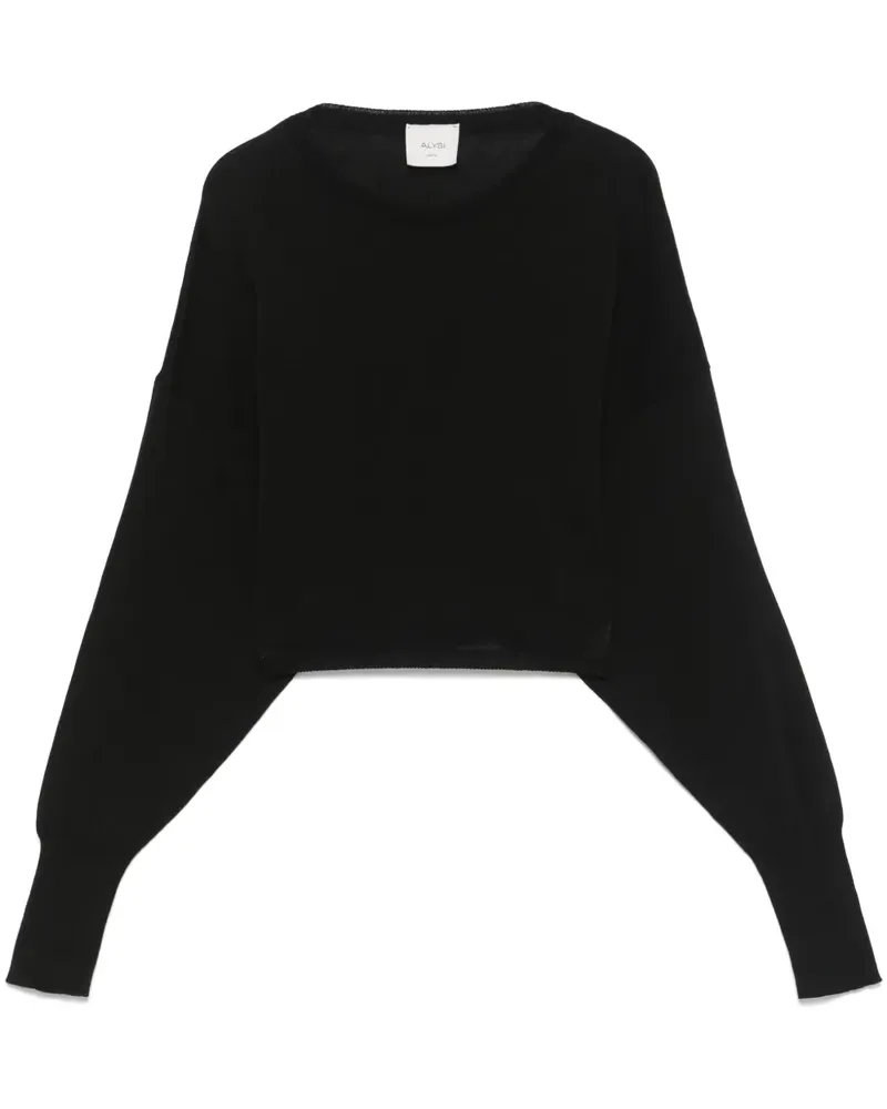 ALYSI Cropped-Pullover - Schwarz Schwarz