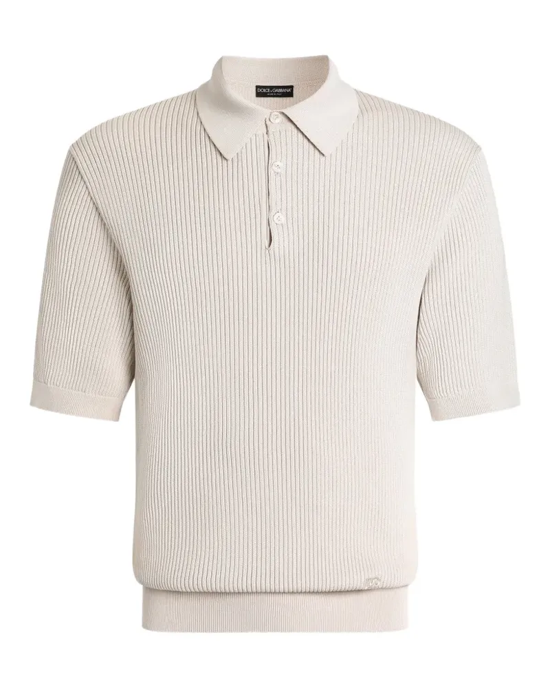 Dolce & Gabbana Poloshirt mit Mikro-Rippung - Nude Nude