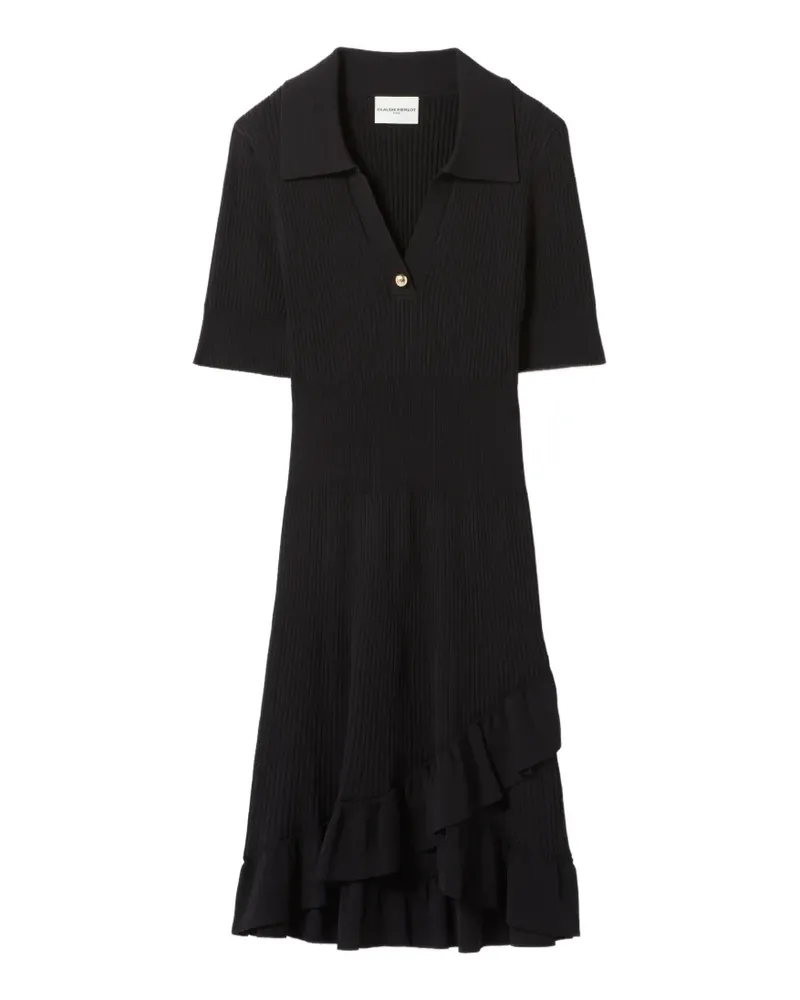 Claudie Pierlot ruffled polo knitted dress - Schwarz Schwarz