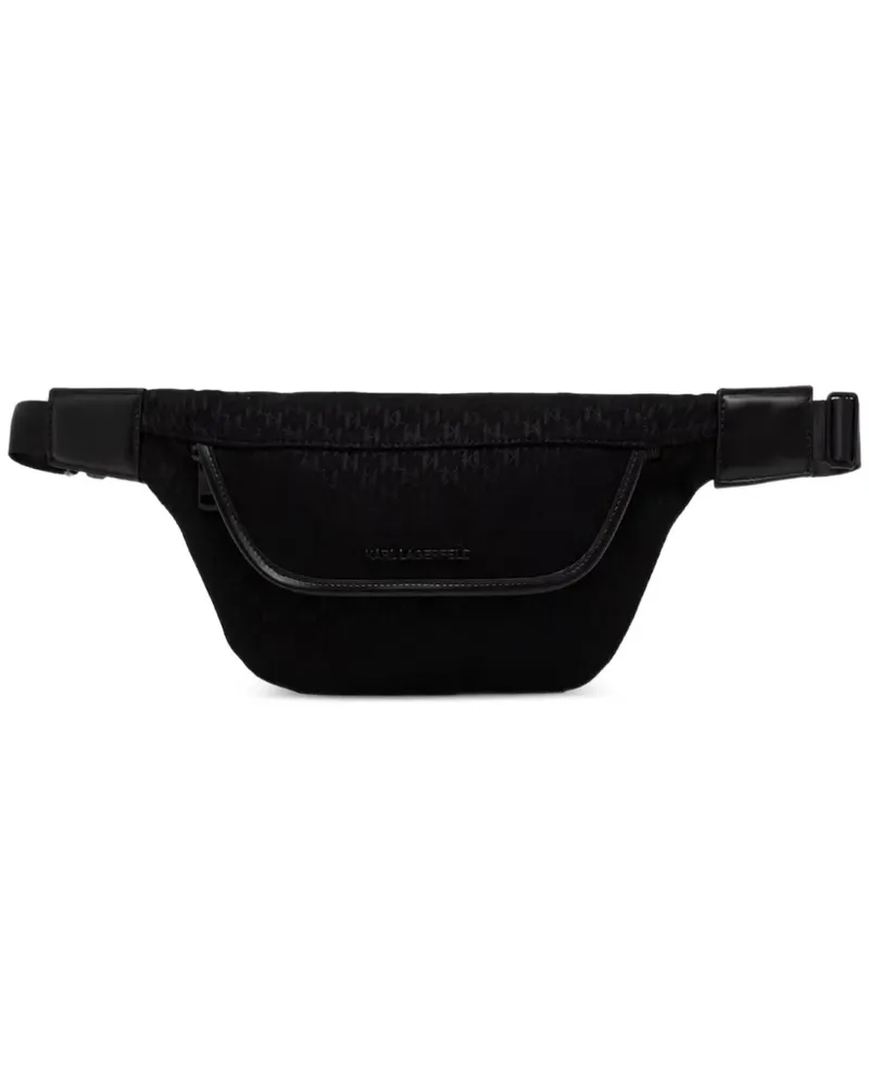 Karl Lagerfeld Gürteltasche mit Monogrammmuster - Schwarz Schwarz
