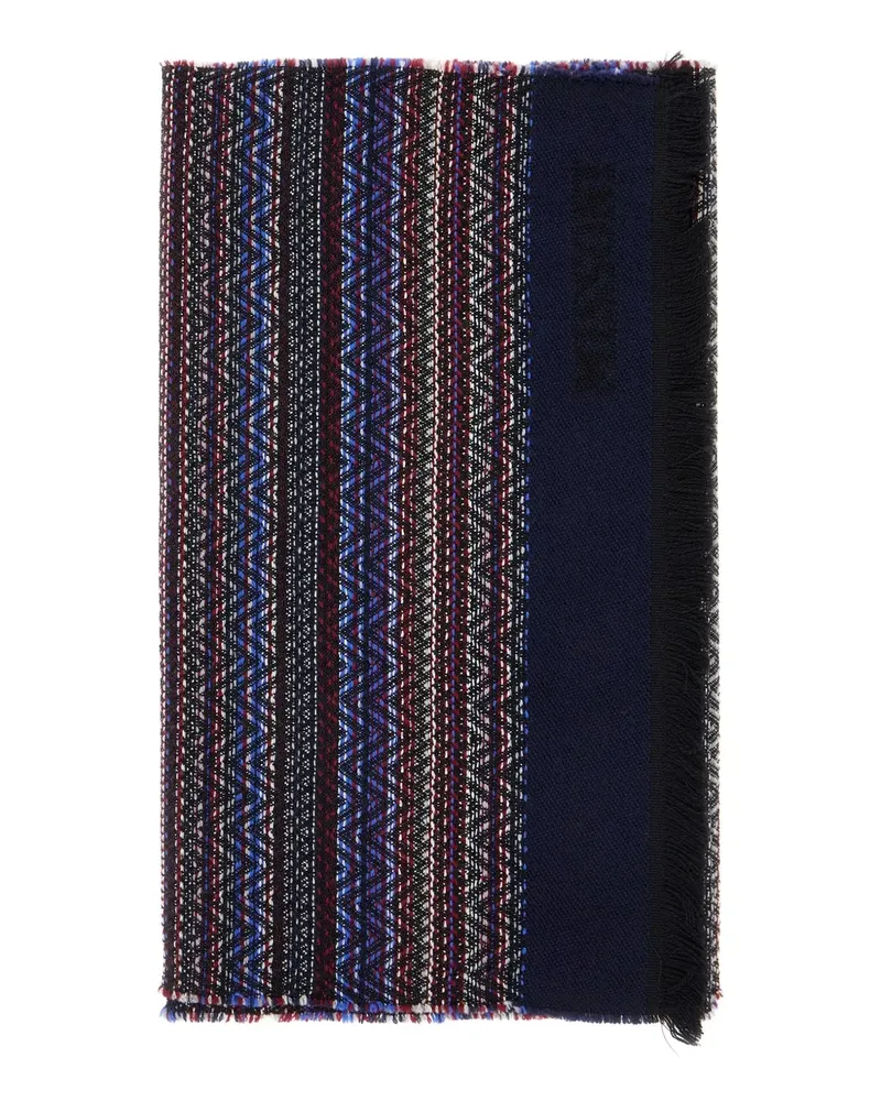 Missoni Gemusterter Schal mit Fransen - Blau Blau