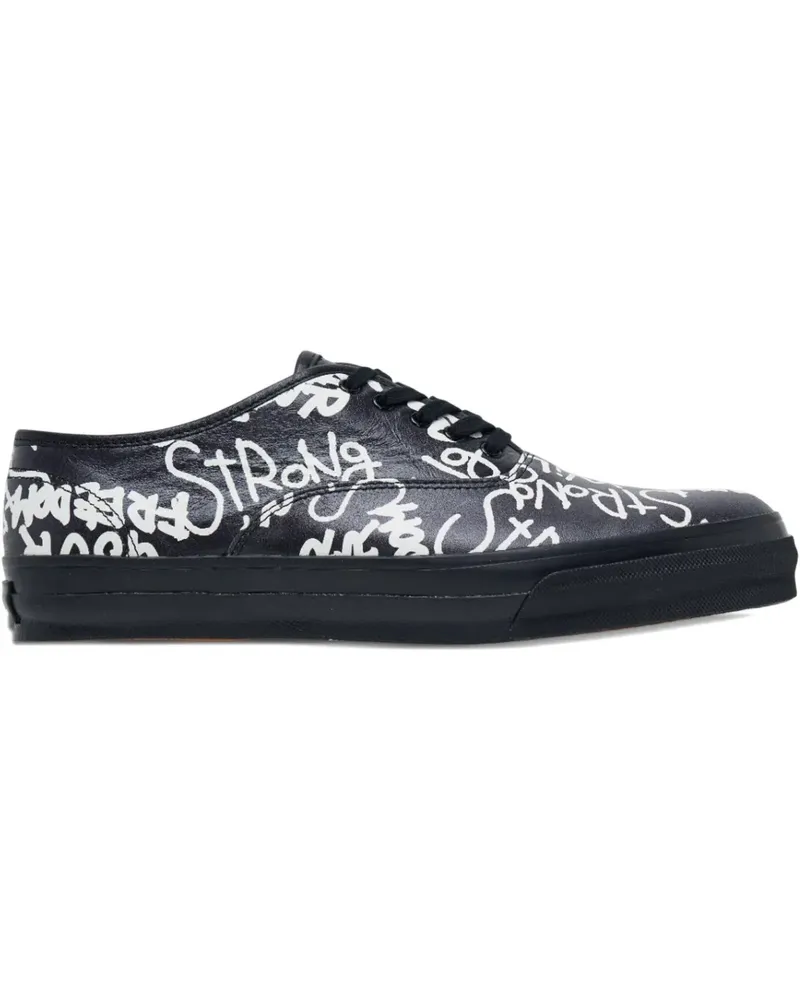 Comme des Garçons message-printed leather sneakers - Schwarz Schwarz
