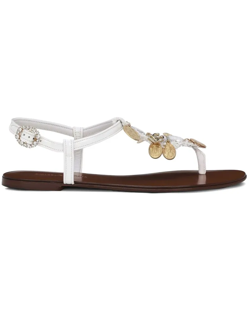 Dolce & Gabbana Sandalen mit Votivapplikation - Weiß Weiß