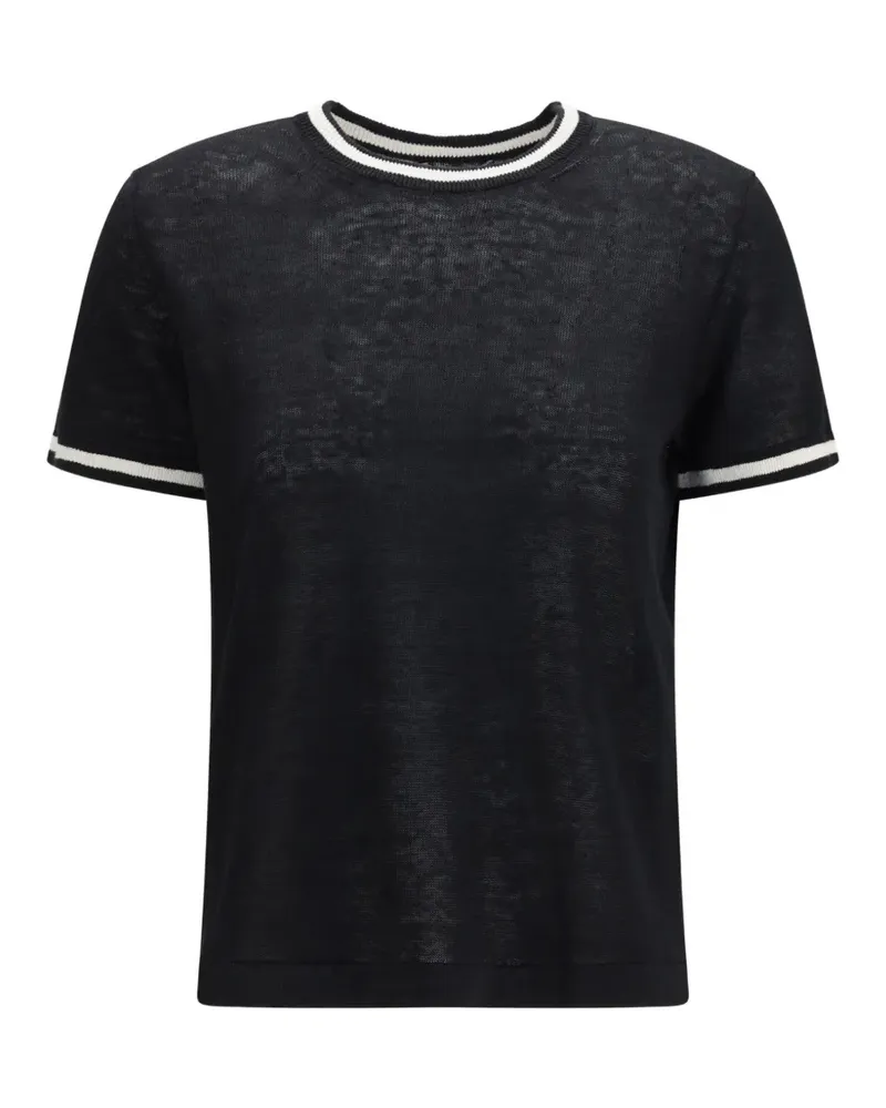 Max Mara Max Mara striped linen T-shirt - Schwarz Schwarz
