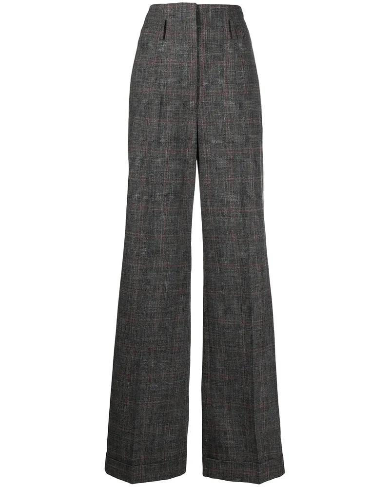 Alberta Ferretti Weite Hose mit Karomuster - Grau Grau