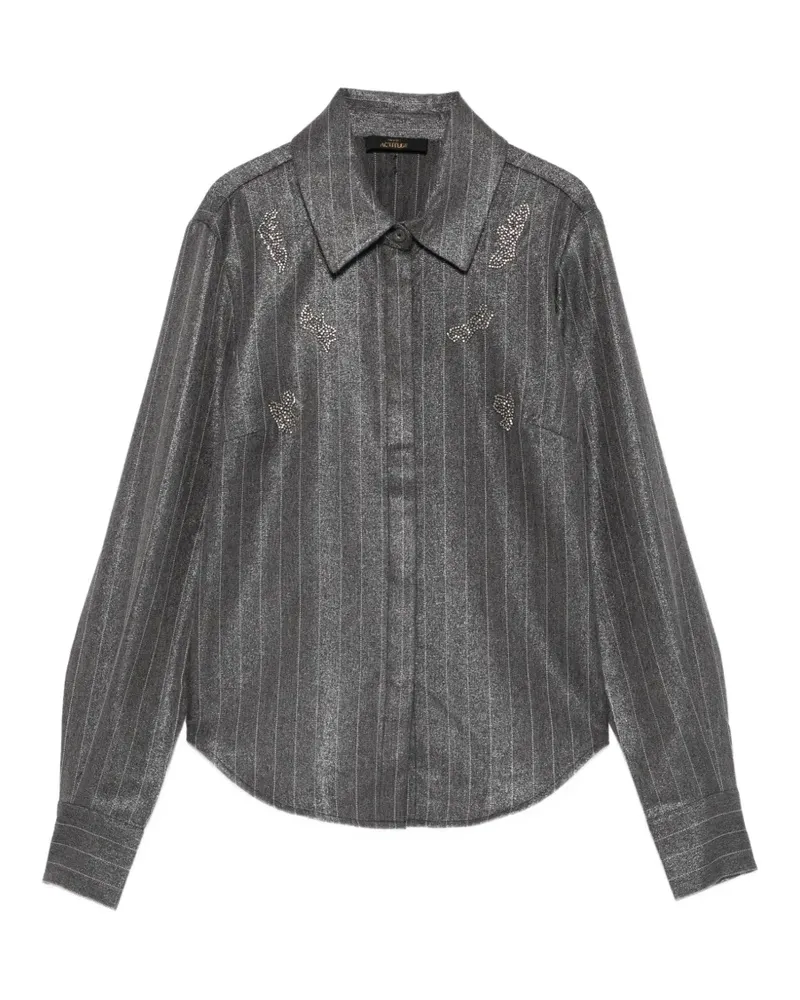Twin-Set pinstripe bead-embellished shirt - Grau Grau