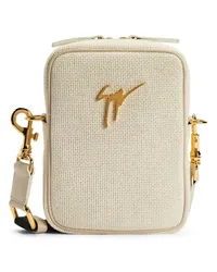 Giuseppe Zanotti Thoby Schultertasche mit Logo-Schild Nude