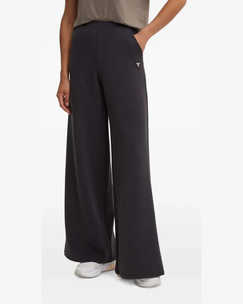 Guess logo-plaque wide-leg trousers - Grau Grau