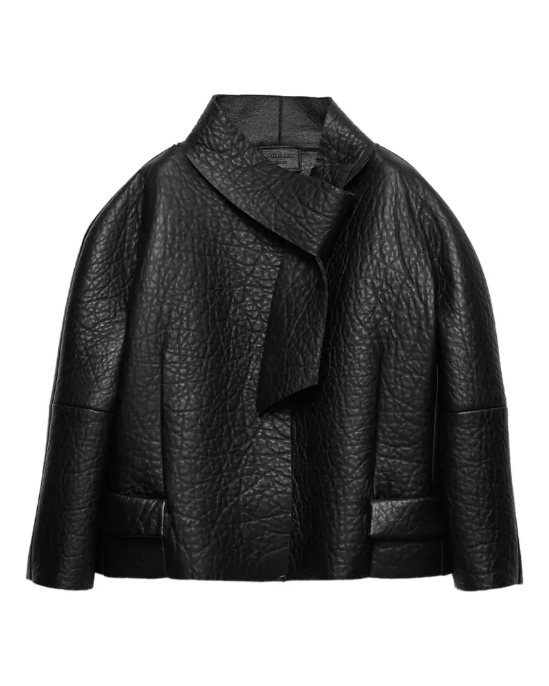 Prada Jacke aus Nappaleder - Schwarz Schwarz