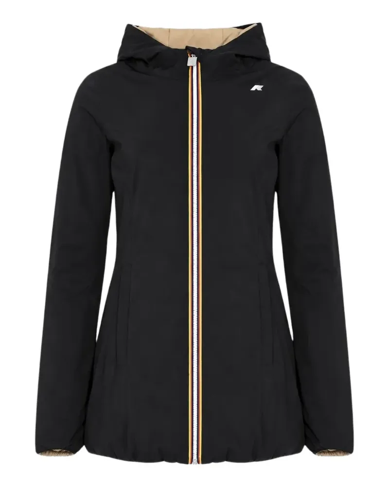 K-Way Wendbare Kapuzenjacke - Schwarz Schwarz