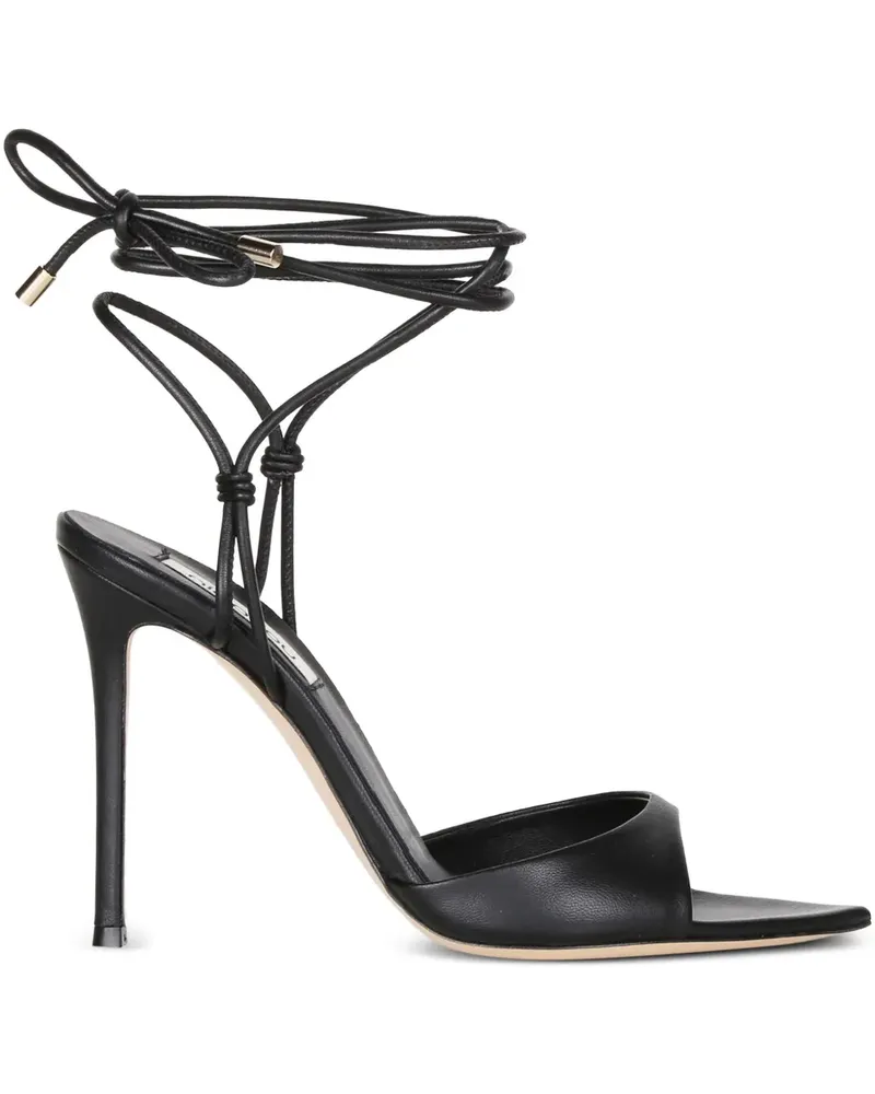 NINALILOU Stiletto-Sandalen mit Schnürung 105mm - Schwarz Schwarz