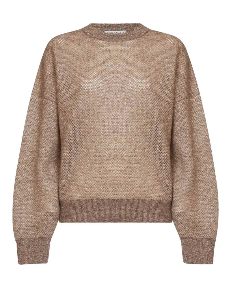 Brunello Cucinelli Pullover mit Lochmuster - Nude Nude