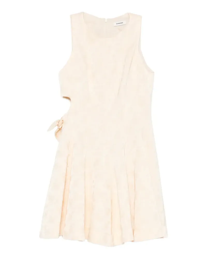 Sandro floral-jacquard cut-out mini dress - Nude Nude