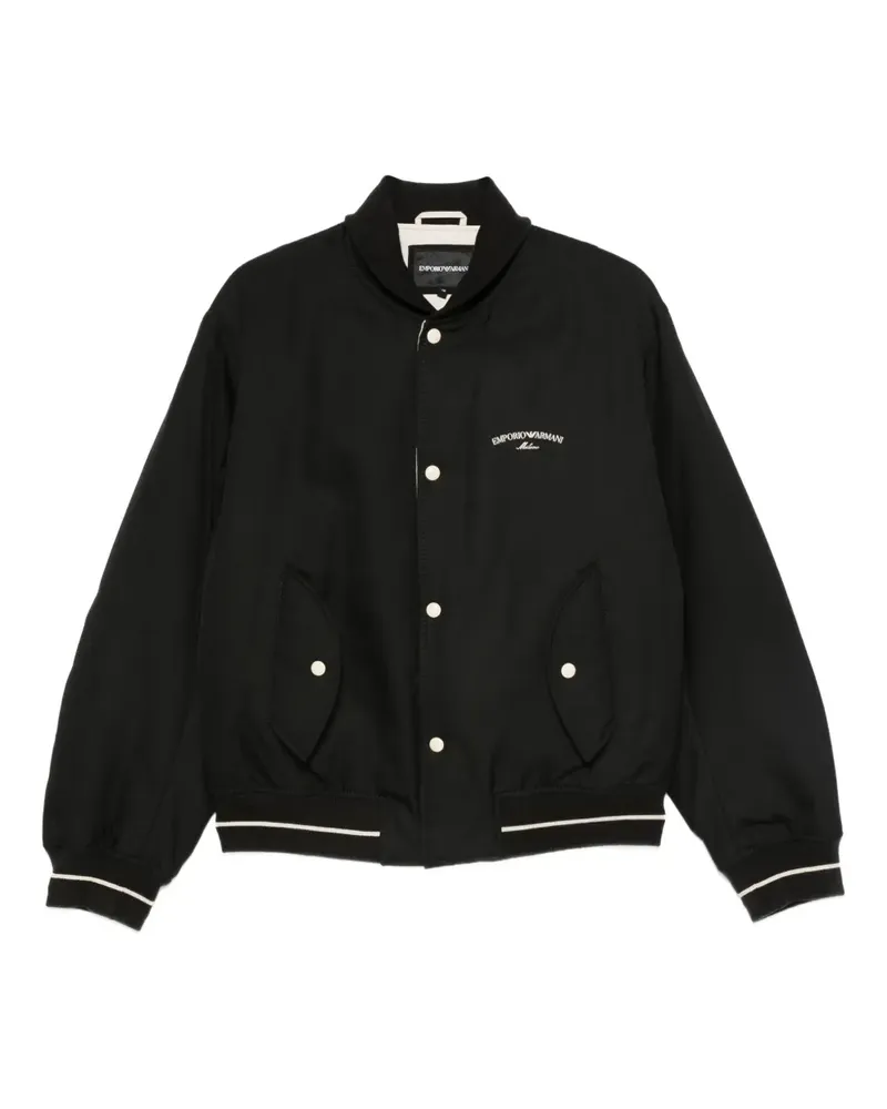 Emporio Armani Bomberjacke mit Logo-Stickerei - Schwarz Schwarz