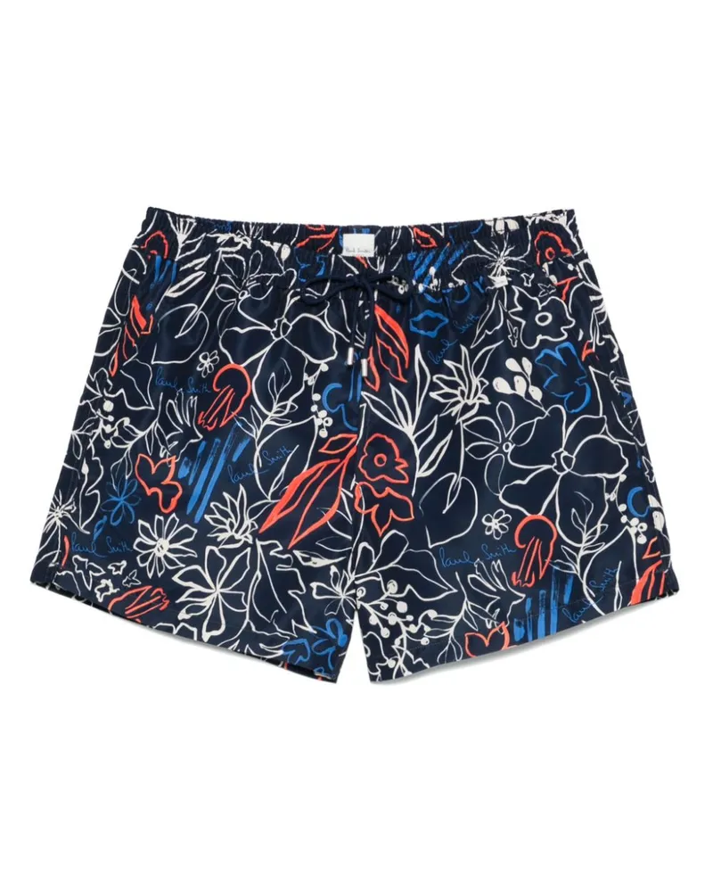 Paul Smith Badeshorts mit Blumen-Print - Blau Blau