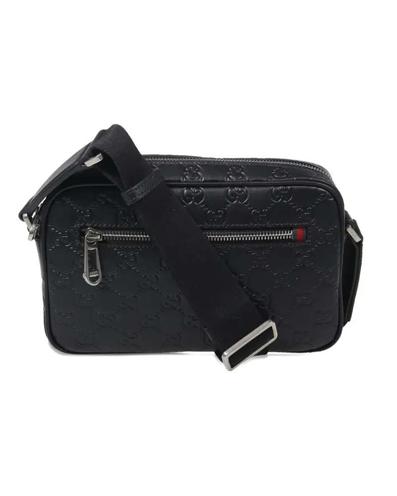 Gucci embossed messenger bag - Schwarz Schwarz