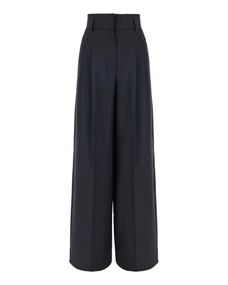 Max Mara pleated wide-leg trousers - Blau Blau