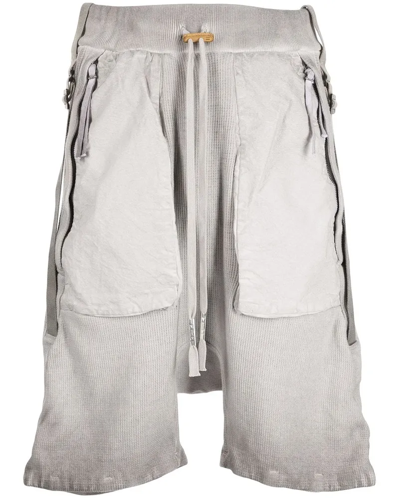 Boris Bidjan Saberi Joggingshorts mit Stone-Wash-Effekt Grau