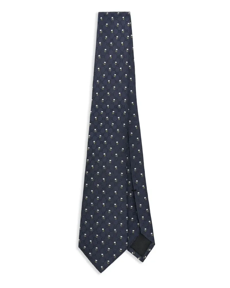 Gucci Krawatte mit Monogrammmuster - Blau Blau