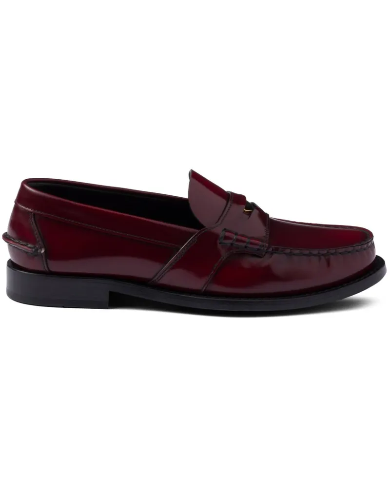 Prada Loafer aus gebürstetem Leder - Rot Rot