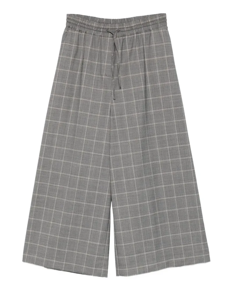 Max Mara drawstring check-pattern trousers - Grau Grau