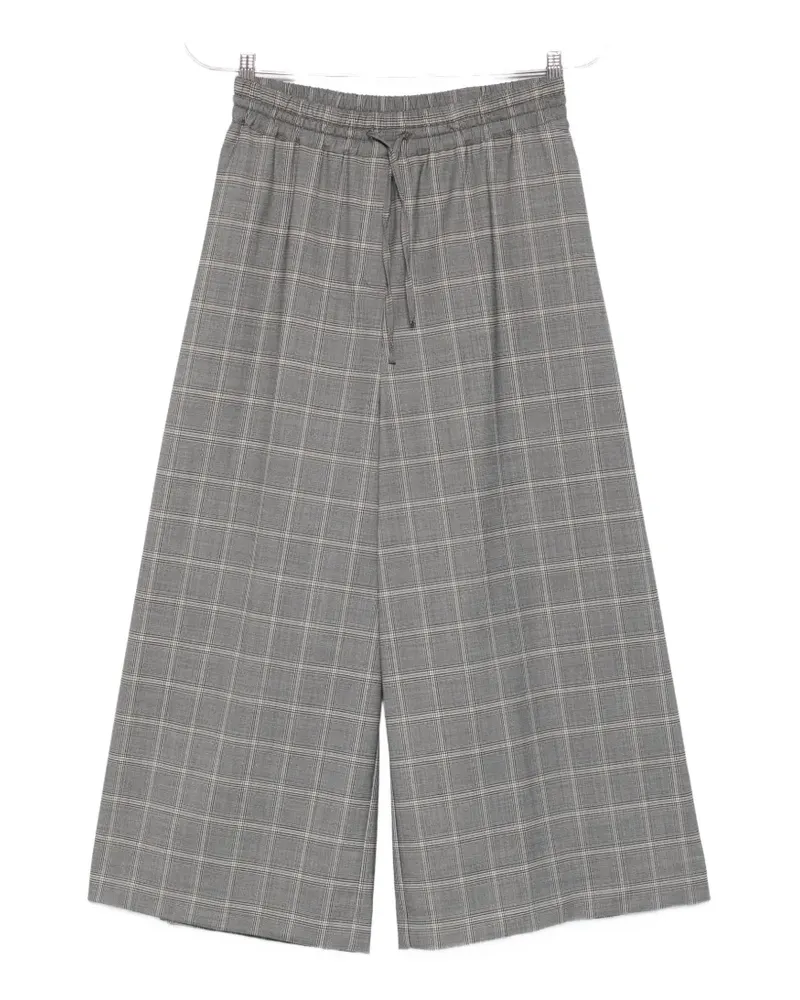 Max Mara drawstring check-pattern trousers - Grau Grau