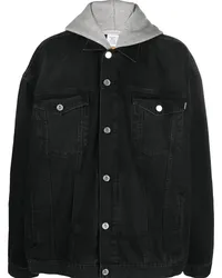 VETEMENTS Jeansjacke mit Kapuze Schwarz