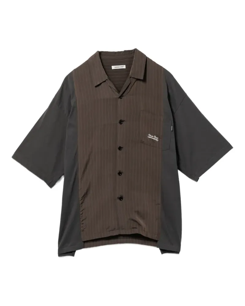 Undercover Hemd mit gestreiftem Einsatz - Braun Braun