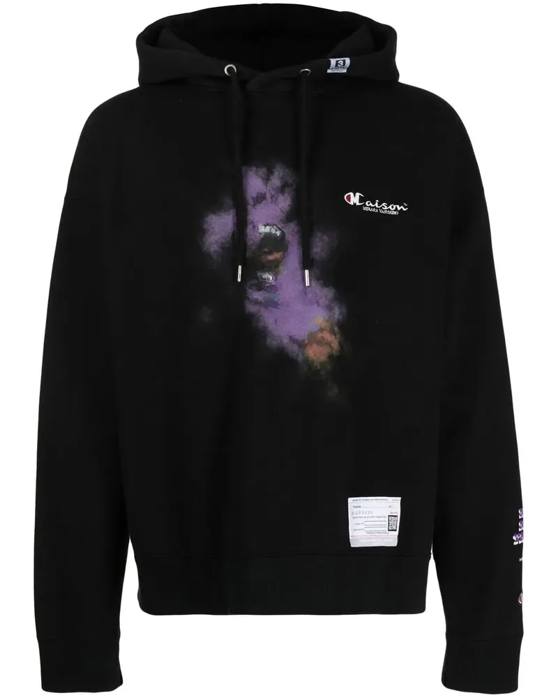 MIHARAYASUHIRO Hoodie mit Logo-Stickerei - Schwarz Schwarz