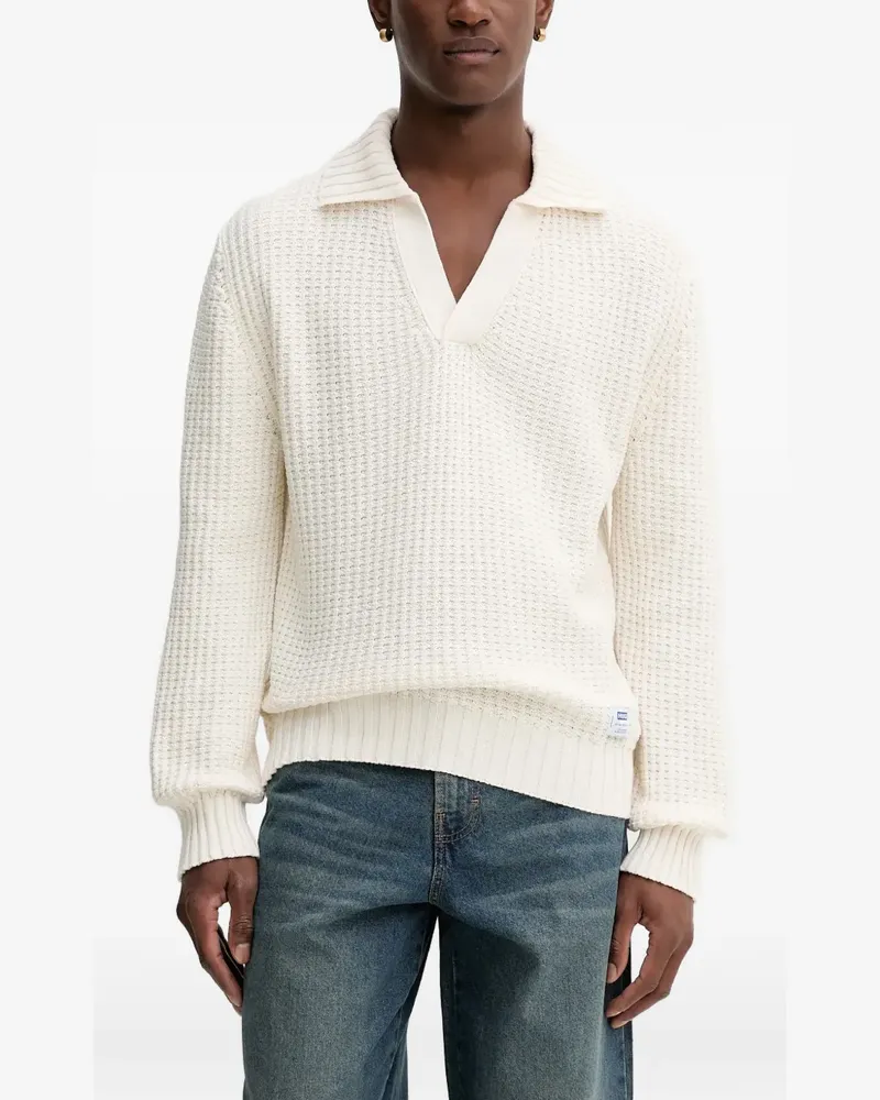 HUGO BOSS Pullover in Waffelstrick - Nude Nude