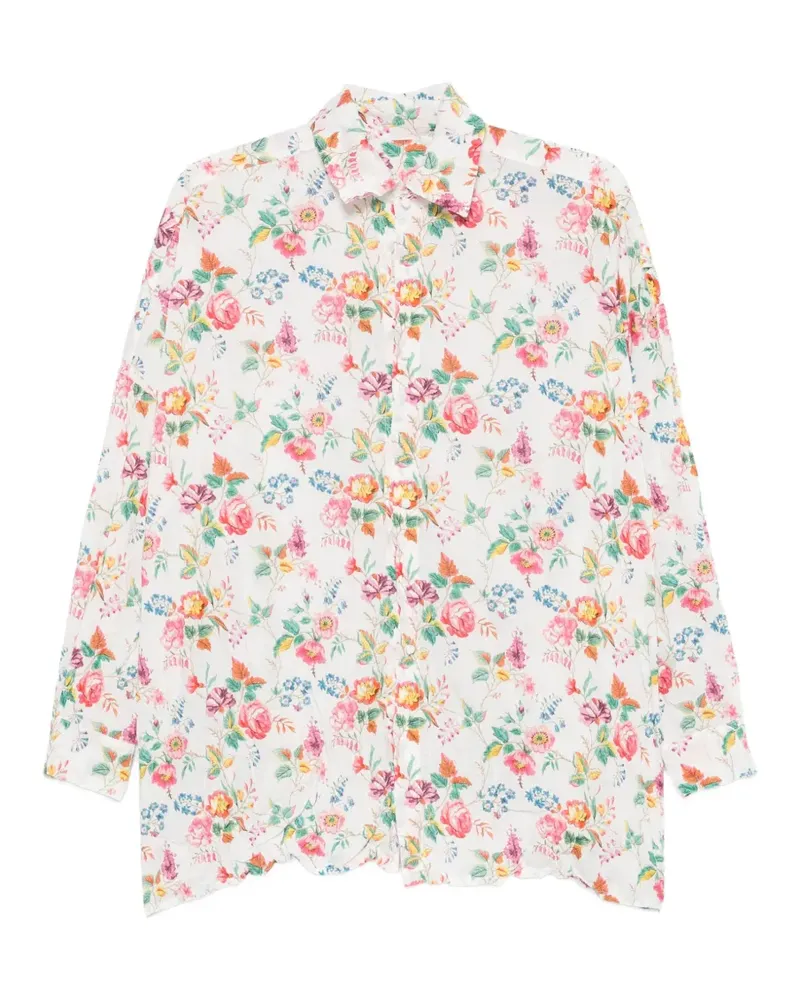 Daniela Gregis floral-print crinkled shirt - Weiß Weiß