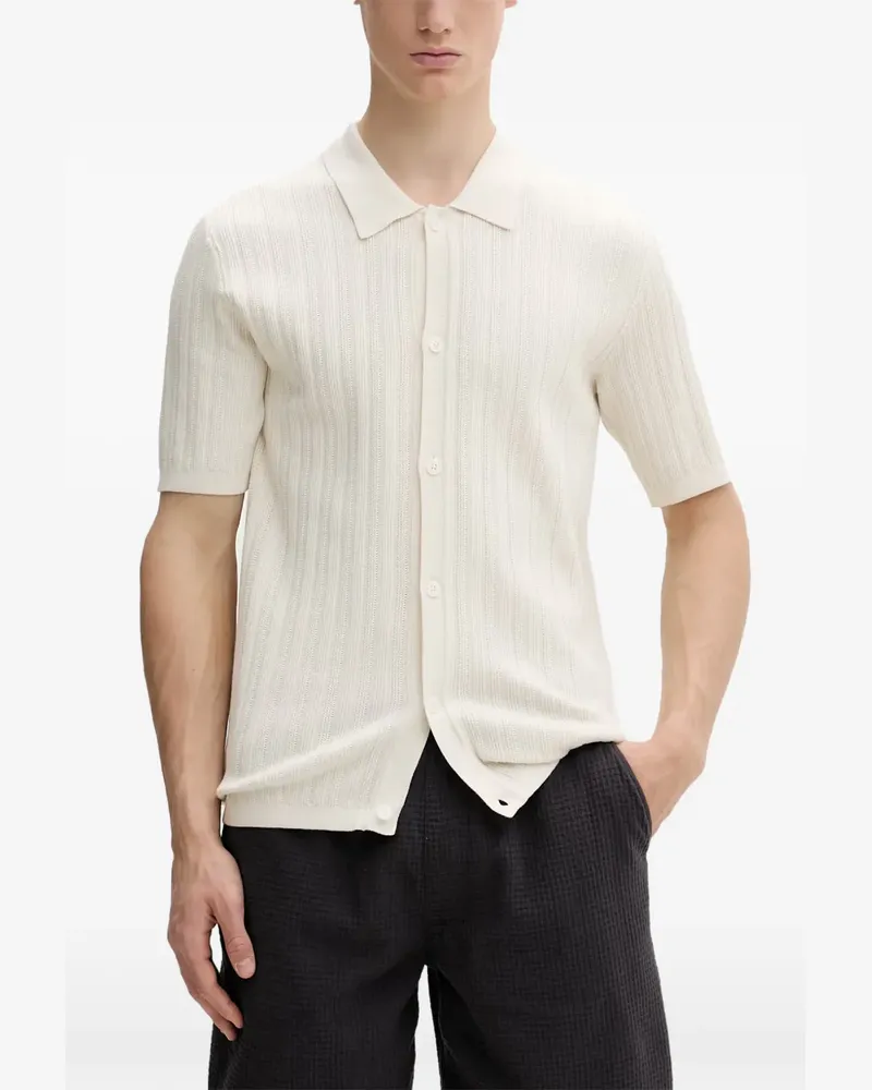 Marc O'Polo ribbed-knit short-sleeve shirt - Nude Nude
