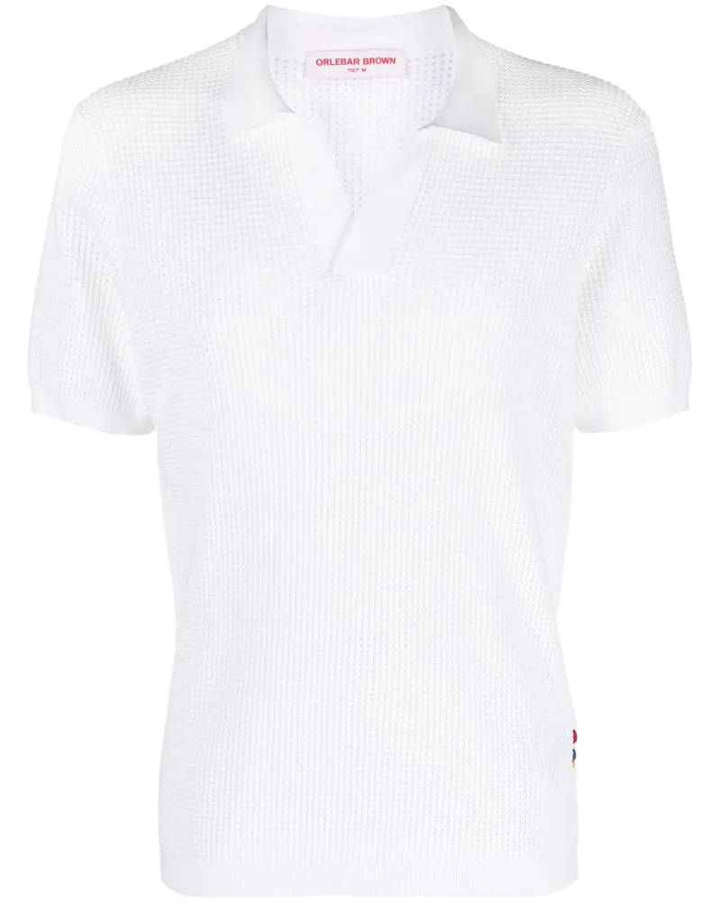 Orlebar Brown Roddy Poloshirt mit Lochmuster - Weiß Weiß