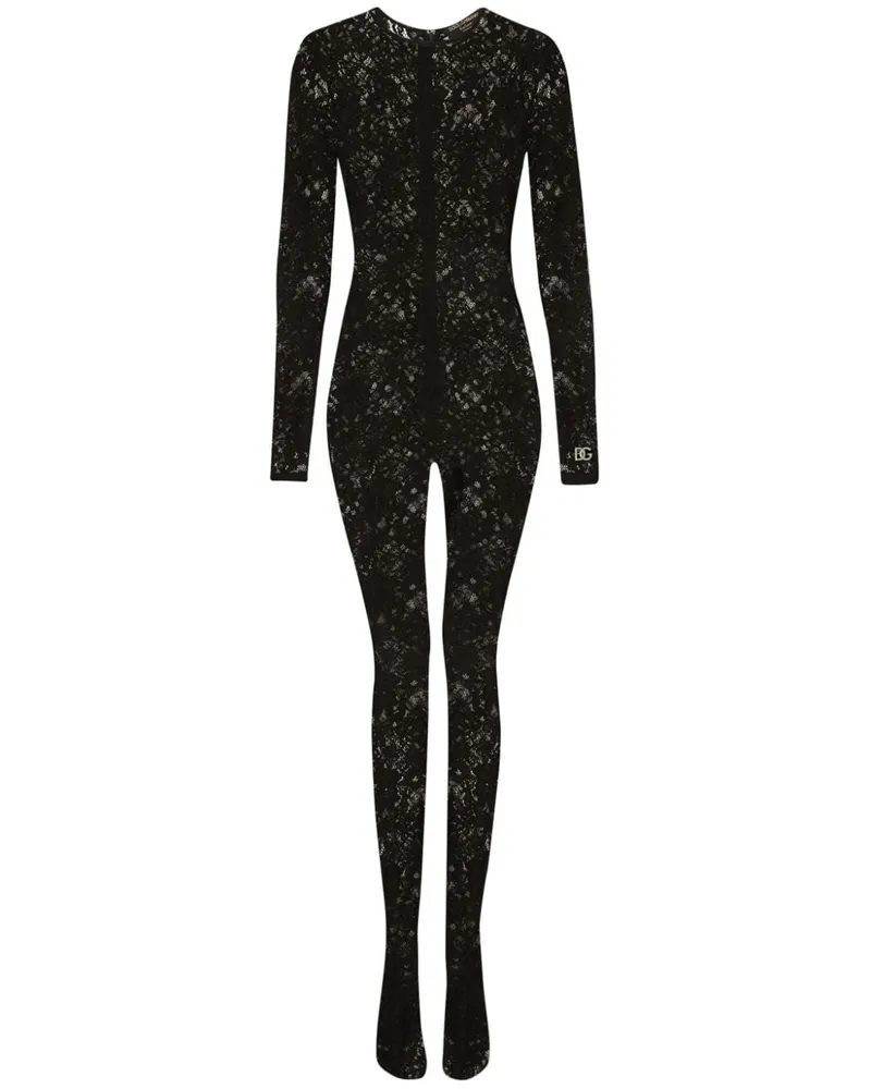 Dolce & Gabbana Jumpsuit aus Spitze - Schwarz Schwarz