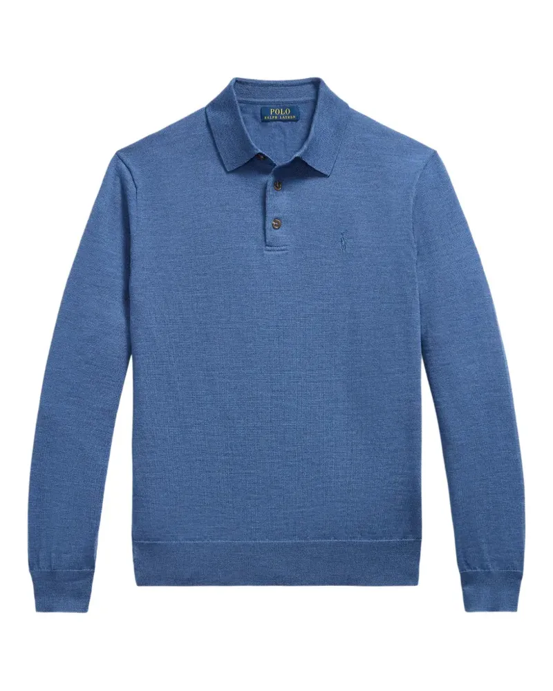 Ralph Lauren Auswaschbarer Pullover mit Poloshirtkragen - Blau Blau