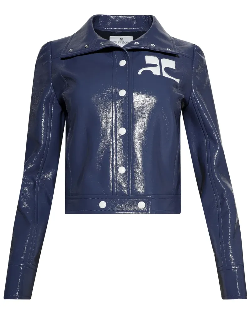 Courrèges Reedition Vinyl Jacke - Blau Blau