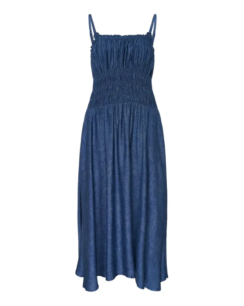 Rag & Bone Gesmoktes Miramar Slink Camelia Midikleid - Blau Blau