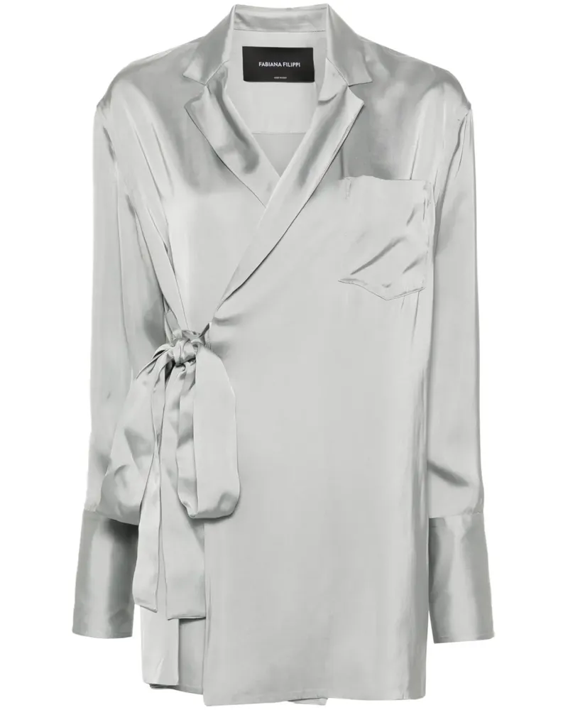 Fabiana Filippi Hemdjacke aus Popeline - Grau Grau