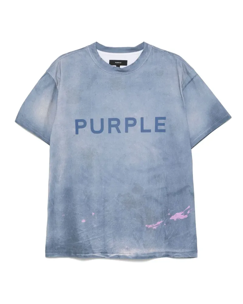PURPLE BRAND T-Shirt aus Baumwolle - Blau Blau