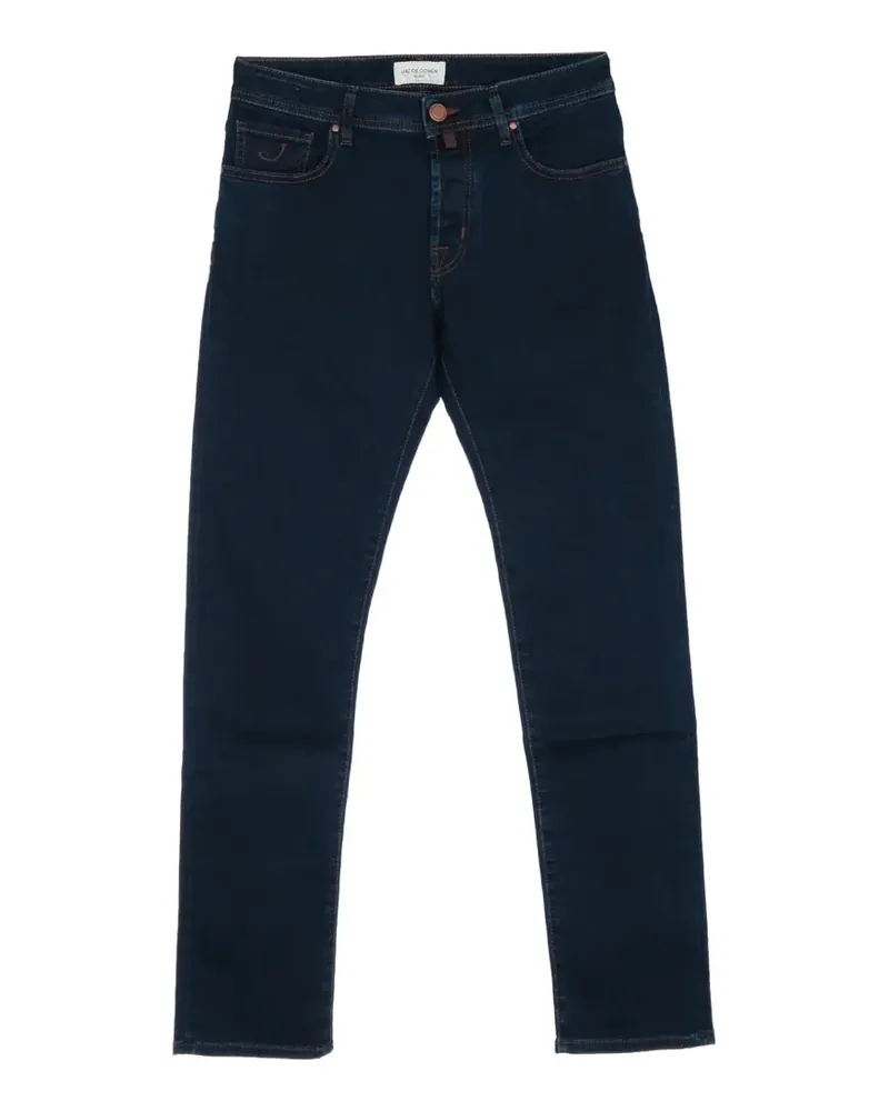 Jacob Cohën Slim-Fit-Jeans mit Logo-Stickerei - Blau Blau