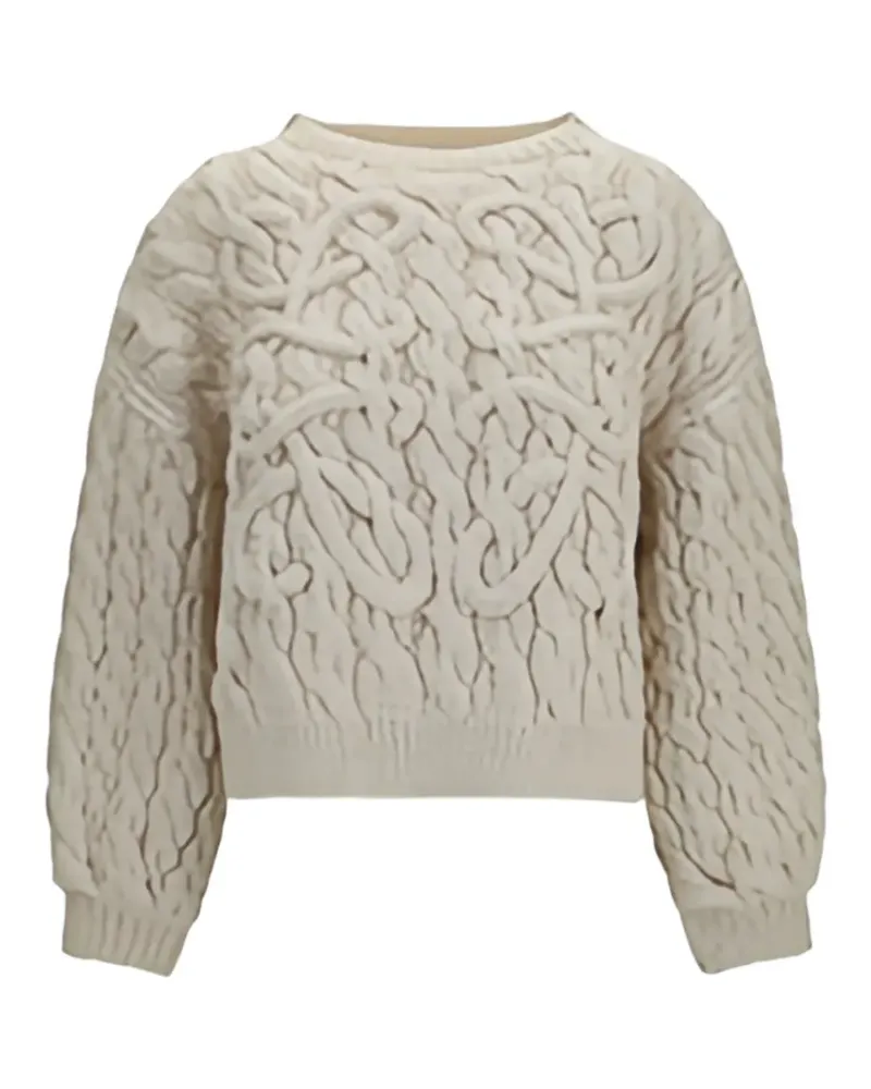 Loewe Anagram cable-knit sweater - Nude Nude