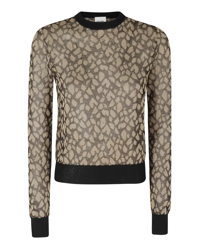 Nanushka Malak animal-print semi-sheer jersey - Nude Nude