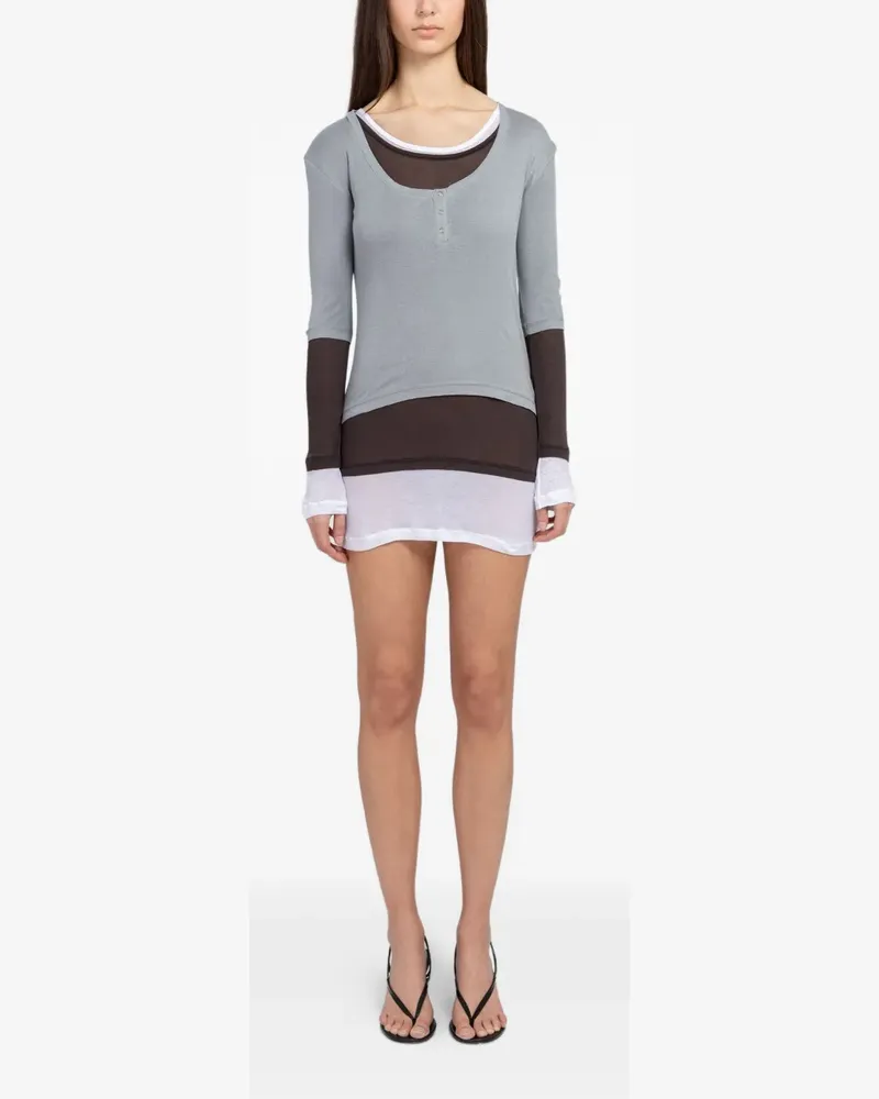 GIMAGUAS Gemma layered-effect mini dress - Grau Grau