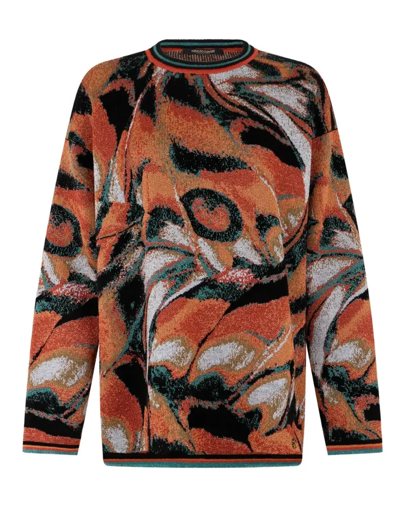 Roberto Cavalli Pullover mit abstraktem Print - Orange Orange