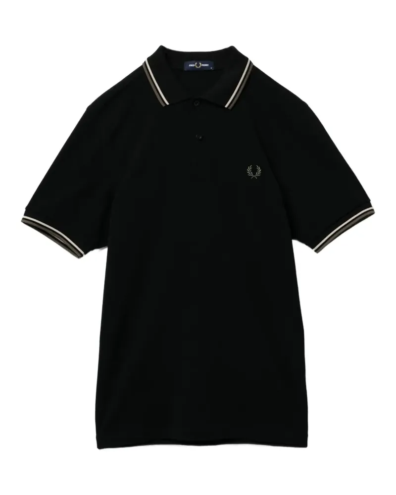 Fred Perry Poloshirt mit Streifendetails - Schwarz Schwarz