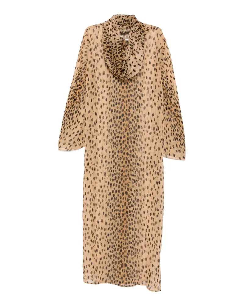 Cult Gaia Gaianne leopard-print hooded midi dress - Nude Nude